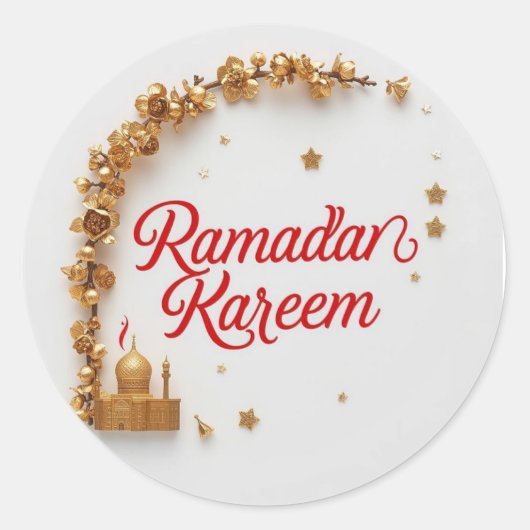 Ramadan Kareem thema cadeau sticker voor viering (Voorkant)