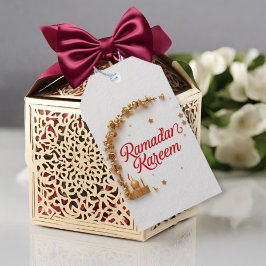 Ramadan Kareem thema cadeau sticker voor viering  Cadeaulabel