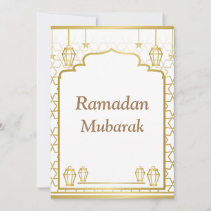 Ramadan Kareem Typografie Islamische Halve Maan Te Feestdagenkaart