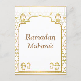 Ramadan Kareem Typografie Islamitische halve maan  Briefkaart