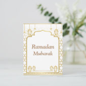 Ramadan Kareem Typografie Islamitische halve maan  Briefkaart (Staand voorkant)