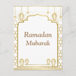 Ramadan Kareem Typografie Islamitische halve maan Briefkaart