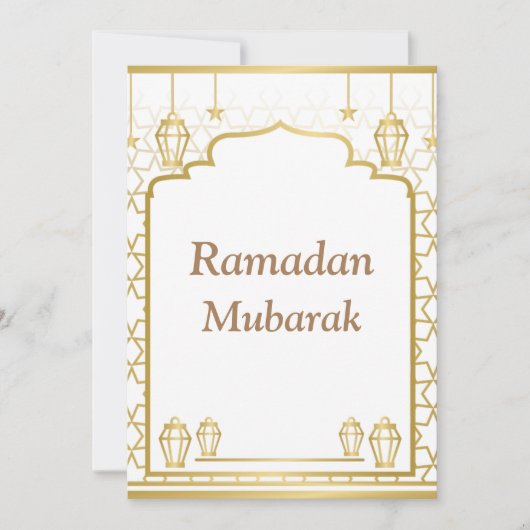 Ramadan Kareem Typografie Islamitische halve maan  Feestdagenkaart (Voorkant)