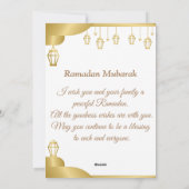 Ramadan Kareem Typografie Islamitische halve maan  Feestdagenkaart (Achterkant)