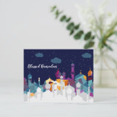Ramadan Kareem Typografie Islamitische halve maan  Feestdagenkaart (Staand voorkant)