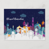 Ramadan Kareem Typografie Islamitische halve maan  Feestdagenkaart (Voorkant)