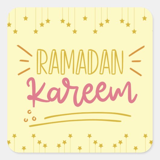 RAMADAN KAREEM VIERKANTE STICKER (Voorkant)