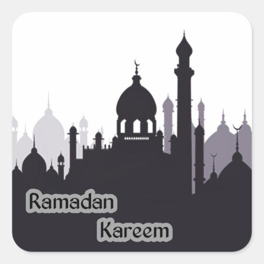 ramadan kareem vierkante sticker (Voorkant)