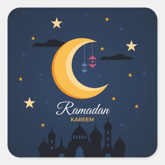 Ramadan Kareem Vierkante Sticker (Voorkant)