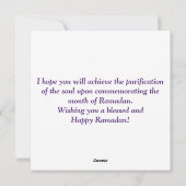 Ramadan Kareem Waterverf Islamic Crescent Feestdagenkaart (Achterkant)