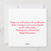 Ramadan Kareem Waterverf Mosque en Crescent Feestdagenkaart (Achterkant)