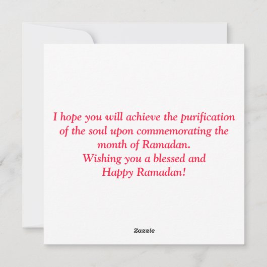 Ramadan Kareem Waterverf Mosque en Crescent Feestdagenkaart (Achterkant)