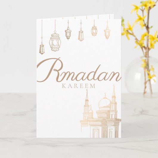 Ramadan Kareem Wenskaart ,cadeaubon Kaart (Gele Bloem)