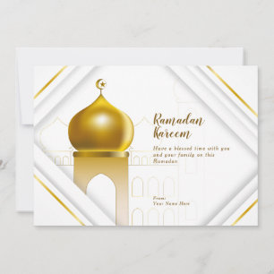 Ramadan Kareem   Witte moderne kaart