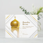 Ramadan Kareem | Witte moderne kaart (Staand voorkant)