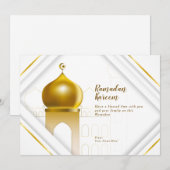 Ramadan Kareem | Witte moderne kaart (Voorkant / Achterkant)