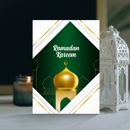 Ramadan Kareem | Witte moderne Lijst Wenskaart Kaart