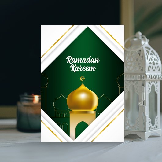Ramadan Kareem | Witte moderne Lijst Wenskaart Kaart
