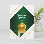 Ramadan Kareem | Witte moderne Lijst Wenskaart Kaart (Staand voorkant)