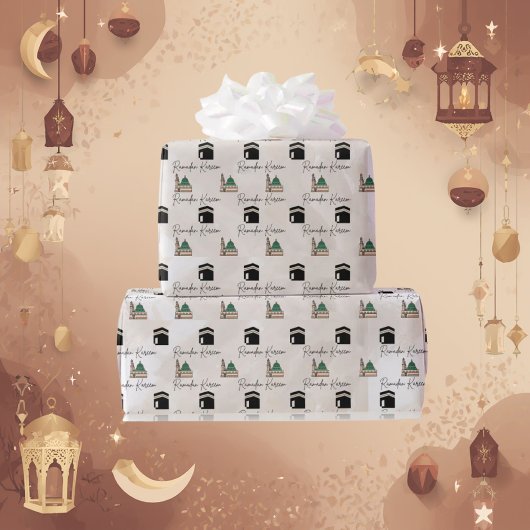 Ramadan Kareem Wrapping Paper – Kaaba & Masjid  Cadeaupapier