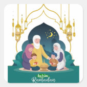 Ramadan Karim Vierkante Sticker (Voorkant)