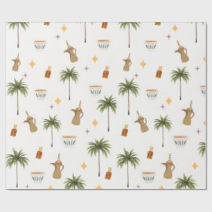 Ramadan Koffie & Dadels Naadloos Patroon Cadeaupapier