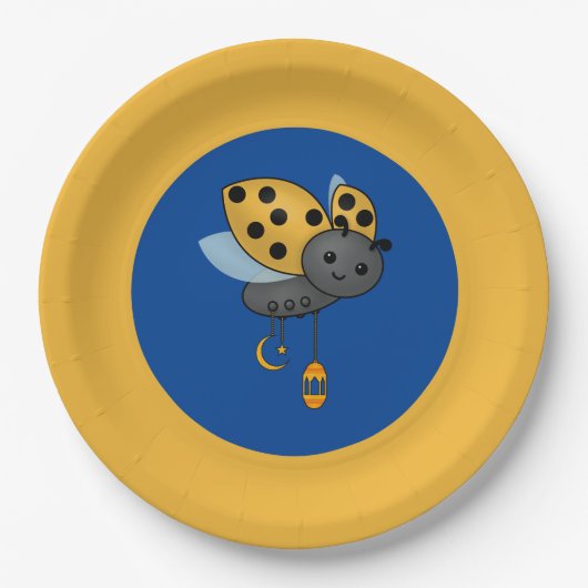 Ramadan Ladybug Lantern Papieren Bordje (Voorkant)