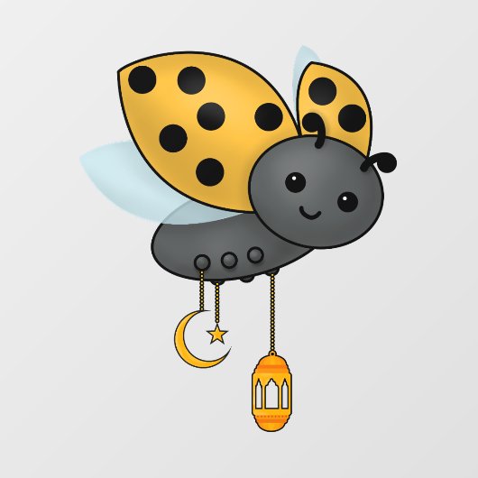Ramadan Ladybug Lantern Raamsticker (Vel)