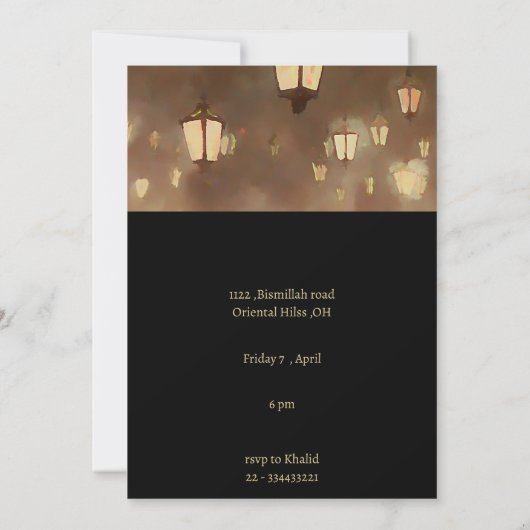 Ramadan Lampards- Iftar Kaart (Achterkant)