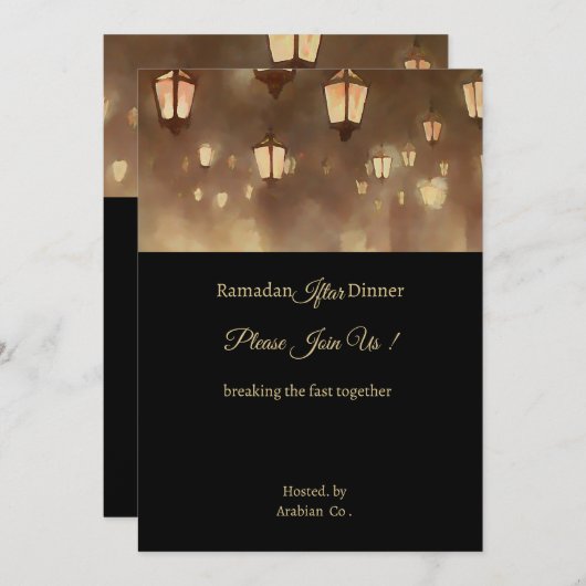 Ramadan Lampards- Iftar Kaart (Voorkant / Achterkant)