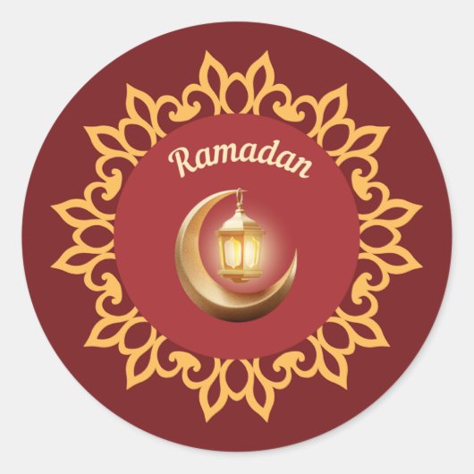 Ramadan Lantaarn & Halve Maan Premium Sticker – Is (Voorkant)