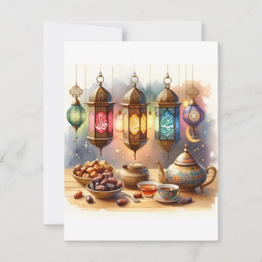 Ramadan Lantaarn Kaart | Elegante Eid Groeten (Voorkant)