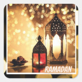 Ramadan-lantaarn. Vierkante Sticker (Voorkant)