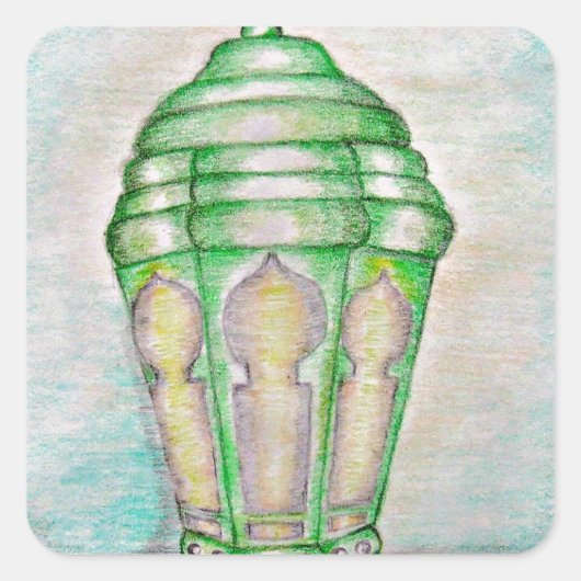 Ramadan lantern vierkante sticker (Voorkant)
