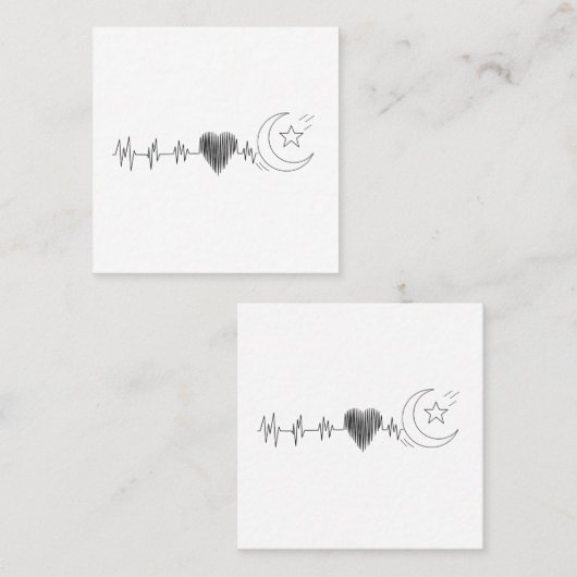 Ramadan Lune Islam Vierkante Visitekaartje (Voorkant / Achterkant)