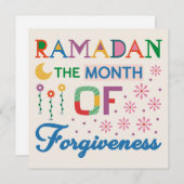 Ramadan maand van vergeving feestdagenkaart (Voorkant / Achterkant)