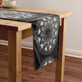 Ramadan Mandala Black Table Runner Korte Tafelloper