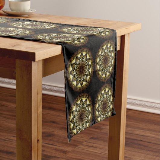 Ramadan Mandala Black Table Runner Korte Tafelloper (Voorbeeld)