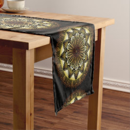 Ramadan Mandala Black Table Runner Korte Tafelloper