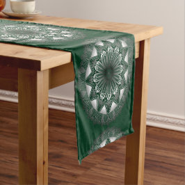 Ramadan Mandala Dark Green Table Runner Korte Tafelloper
