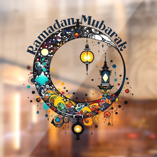 Ramadan Moon in Pollock-stijl Raamsticker (Vel 2)