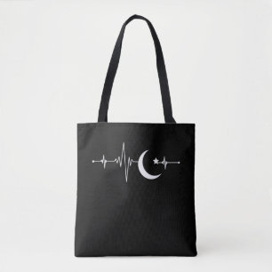 Ramadan Moon Islam Heartbeat Moslimmoslim Tote Bag