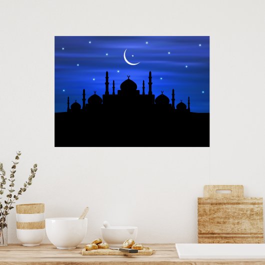 Ramadan Moon & Mosque Poster (Keuken)