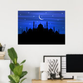 Ramadan Moon & Mosque Poster (Thuiskantoor)