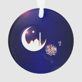 Ramadan-moskee in Crescent Moon met Fanous Blue Ornament