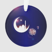 Ramadan-moskee in Crescent Moon met Fanous Blue Ornament (voorkant)