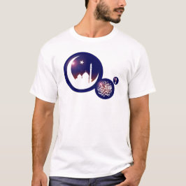 Ramadan-moskee in Crescent Moon met Fanous Blue T-shirt