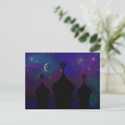 Ramadan Mosque with Magical Night Sky Briefkaart (Staand voorkant)