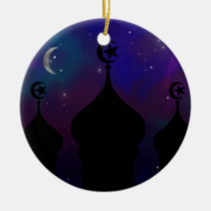 Ramadan Mosque with Magical Night Sky Keramisch Ornament