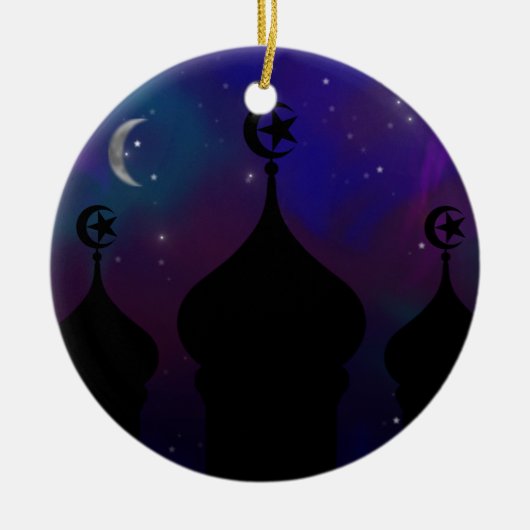Ramadan Mosque with Magical Night Sky Keramisch Ornament (Voorkant)